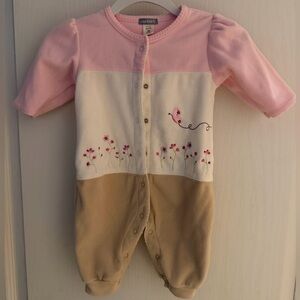Carter's Pink, Cream, and Tan Embroidered Outfit